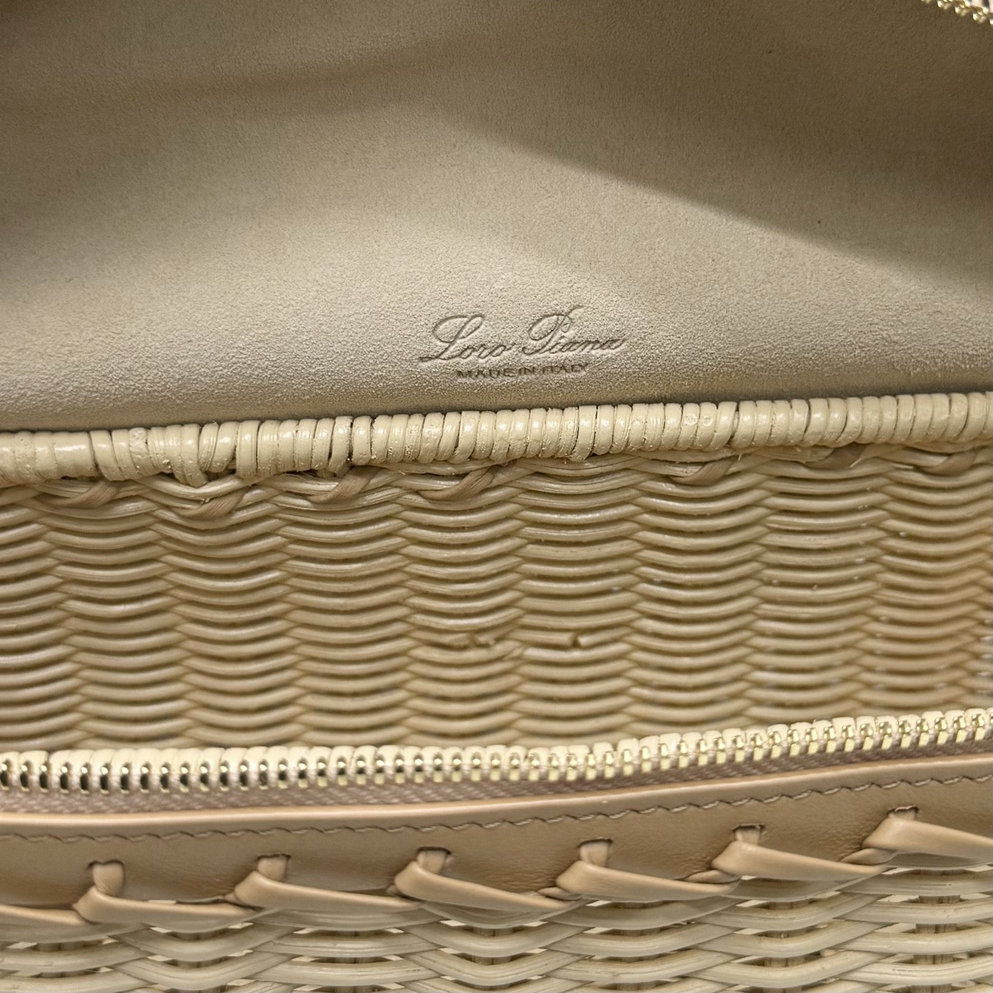 L0r0 P1ana extra pocket l19 wicker bag 19 x 11.5 x 7cm