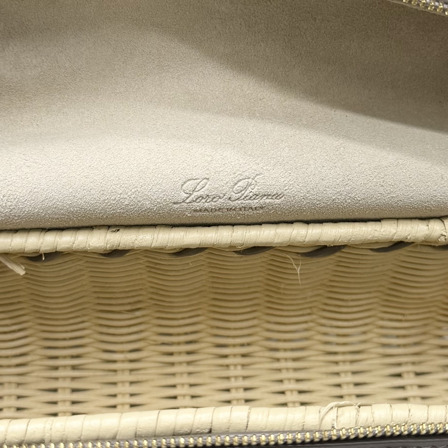 L0r0 P1ana extra pocket l19 wicker bag 19 x 11.5 x 7cm