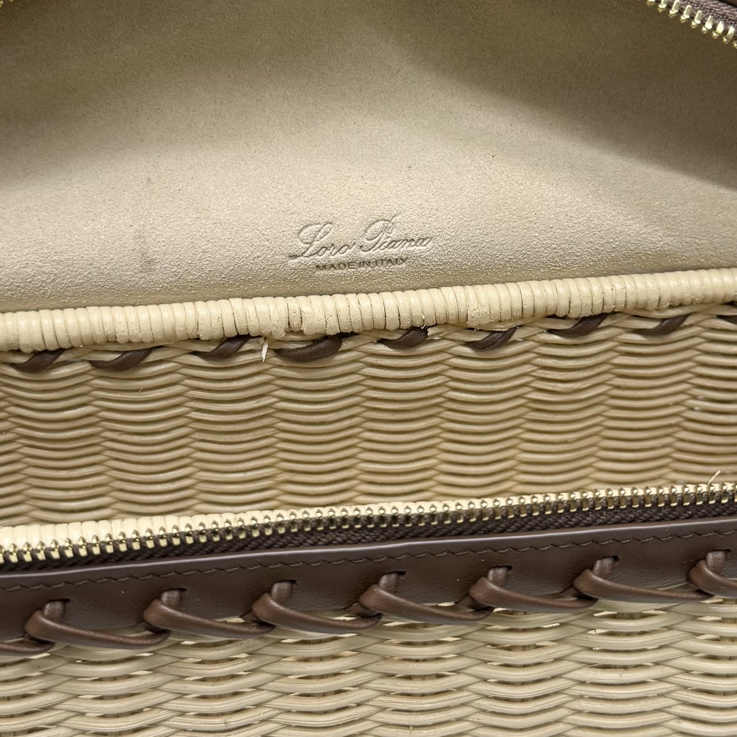 L0r0 P1ana extra pocket l19 wicker bag 19 x 11.5 x 7cm