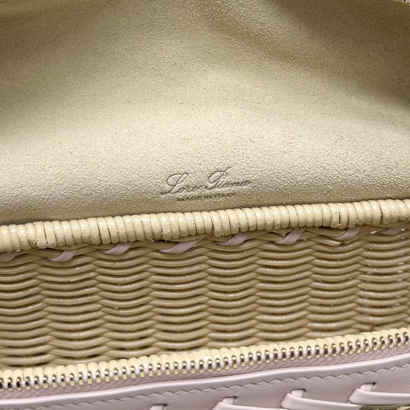 L0r0 P1ana extra pocket l19 wicker bag 19 x 11.5 x 7cm