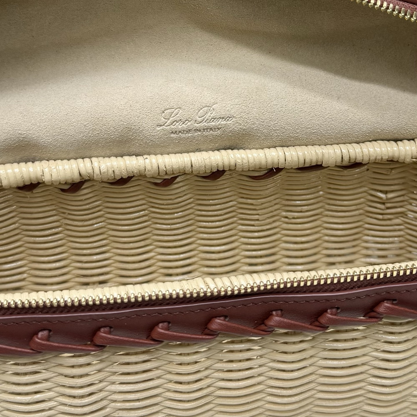 L0r0 P1ana extra pocket l19 wicker bag 19 x 11.5 x 7cm